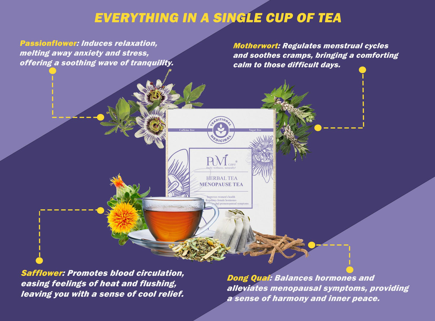 Menopause Tea Passion Flower Tea Puvi Care